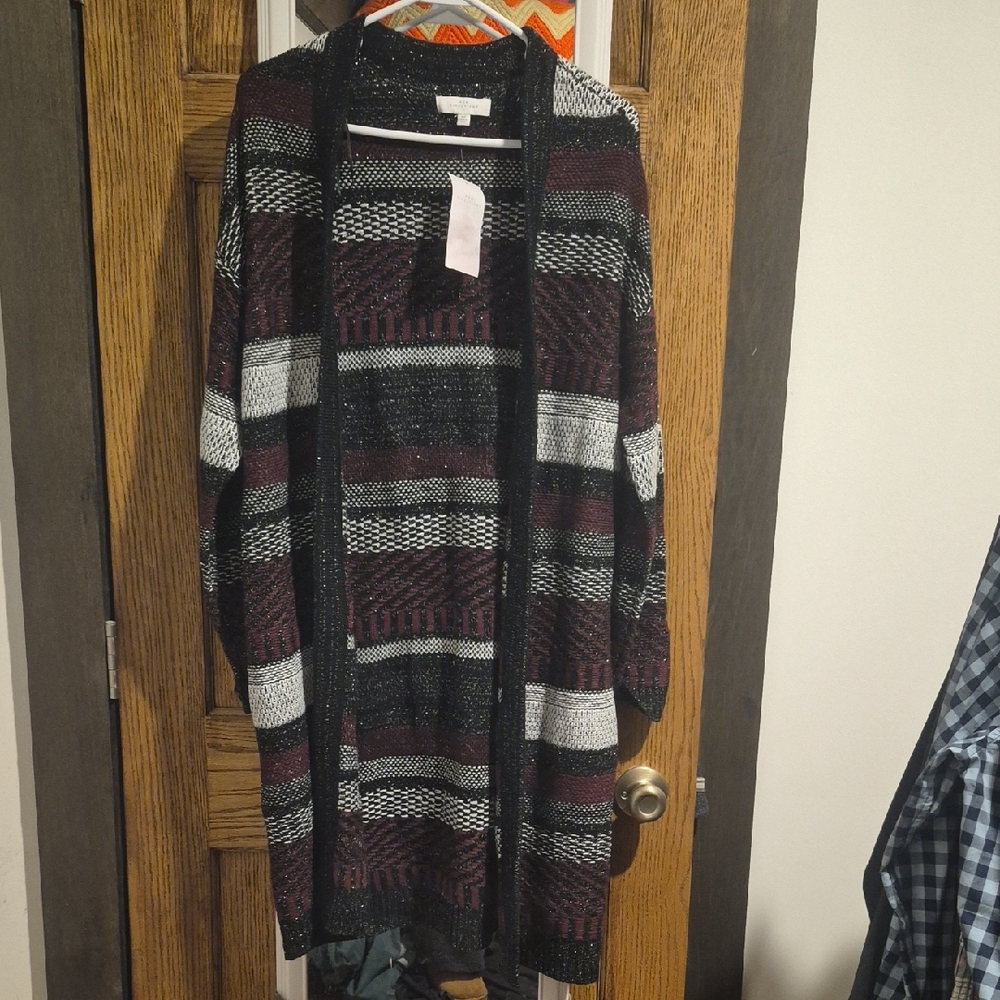 New Directions Multicolor Striped Cardigan